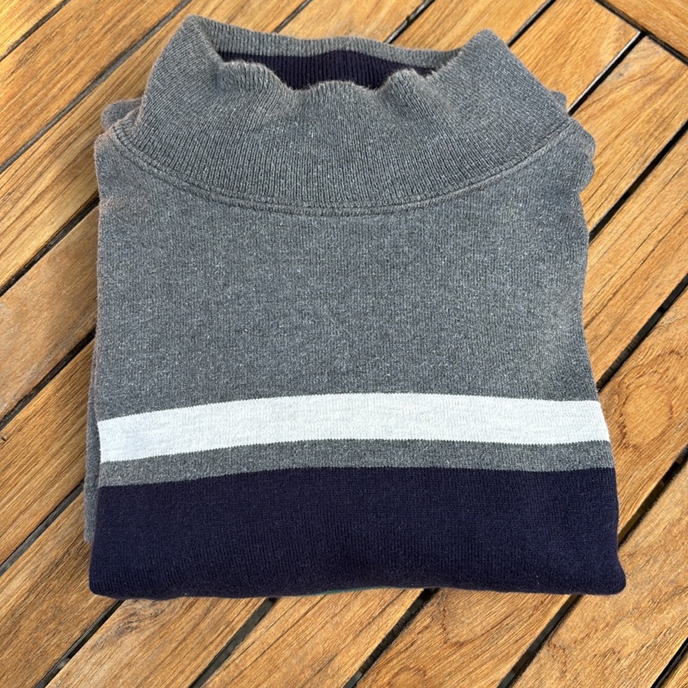 Gorgeous Vintage L.L. Bean Gray 100% Cotton Turtleneck Sweater, size XL - Picture 6 of 6